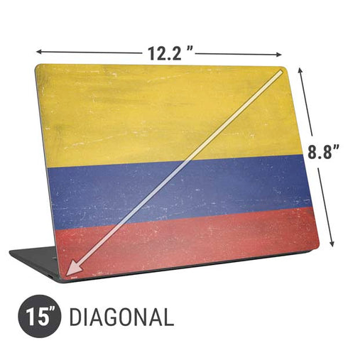 Colombia Flag Distressed Universal Laptop 15in (12.2 x 8.8in) Skin